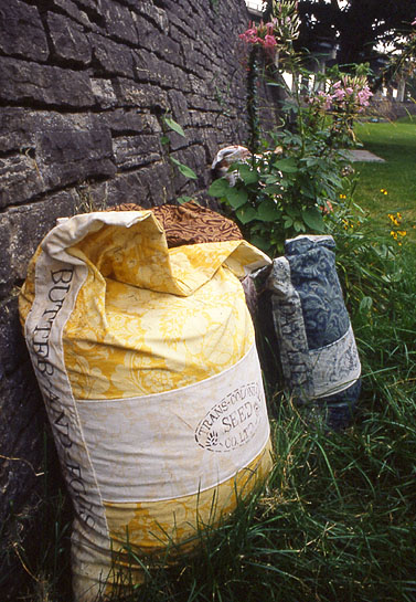 Captured & Escaped, 1995, detail (alien wildflowers and seed bags)