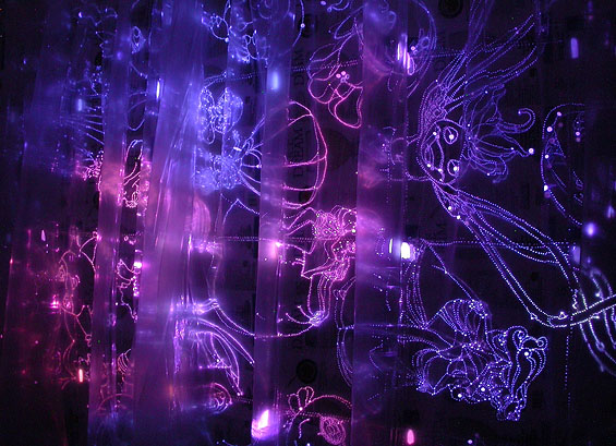The First Occupation, 2005, detail (back of screen, light passing through polypropylene curtain)