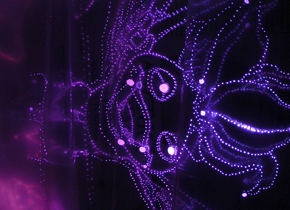 The First Occupation, 2005, detail (back of screen, light passing through polypropylene curtain)