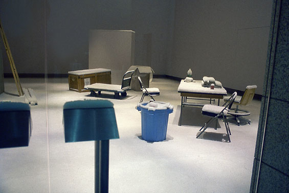 First Snow, Tokyo, 1999, view through doors