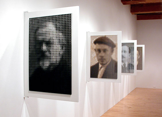 Four men whom I never met and who never knew each other but whose bloodlines converge in my children, 2003, installation view