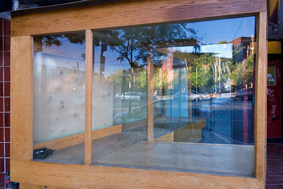 Vagabond Vitrine, 2010, front of exterior portion of the vitrine