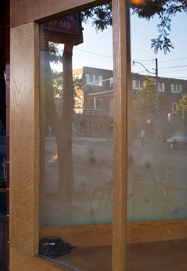 Vagabond Vitrine, 2010, nest in exterior corner
