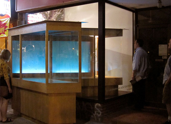 Vagabond Vitrine, 2010, street view at night