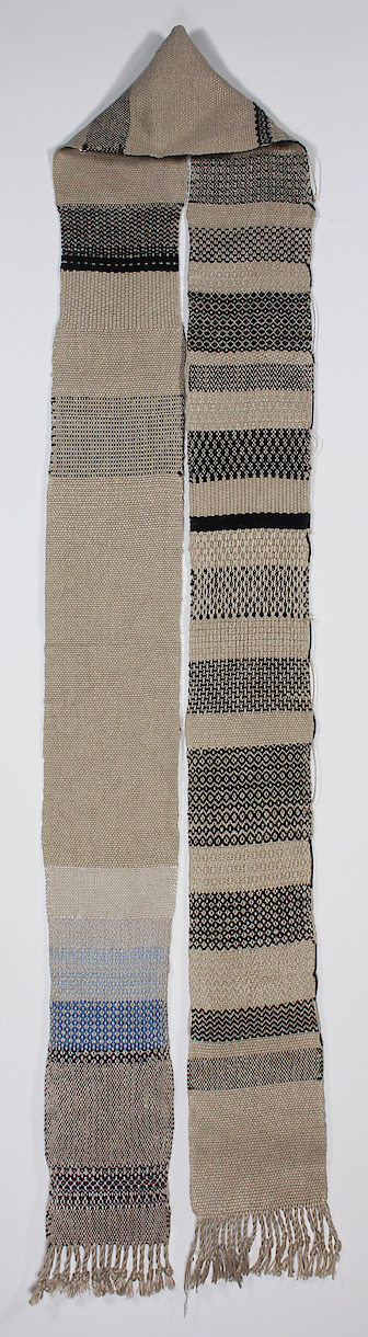 First Linen Sampling on Fanny Loom, 2020, 4.5 x 82 in