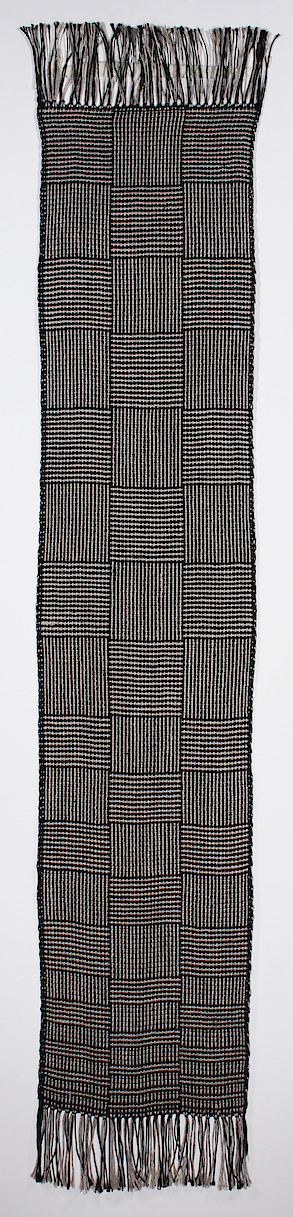 Linen Log Cabin Scarf, 2021, 8.5 x 46 in