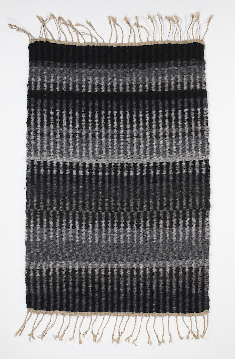 Icelandic Wool and Linen Weft-Faced Rug #2, 2021, 17.5 x 31.5 in