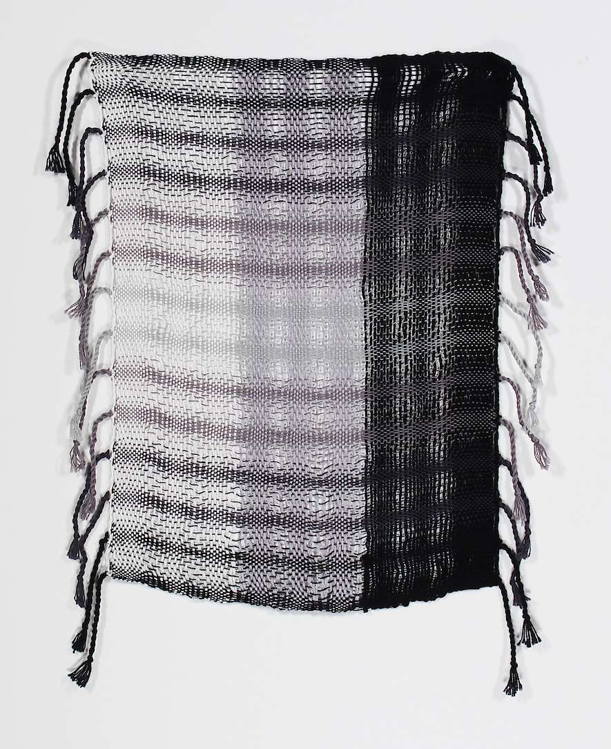 Denting sample, 2021, cotton and bamboo, 12 x 14 in