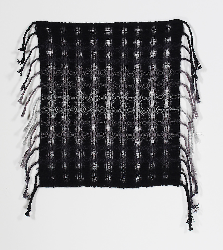 Denting sample, 2021, cotton and Merino wool, 10 x 14.5 in