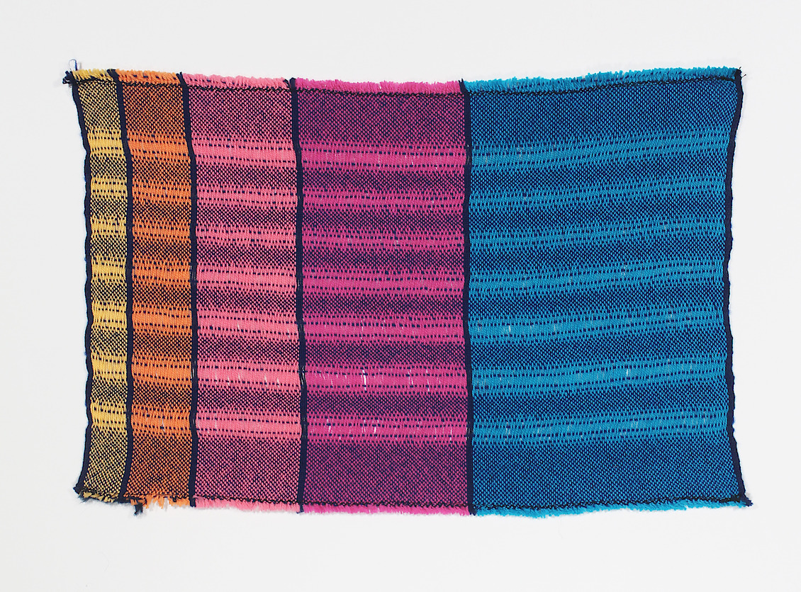 Fibonacci with Gradation sample, 2021, cotton andmerino wool, 15 x 10 in